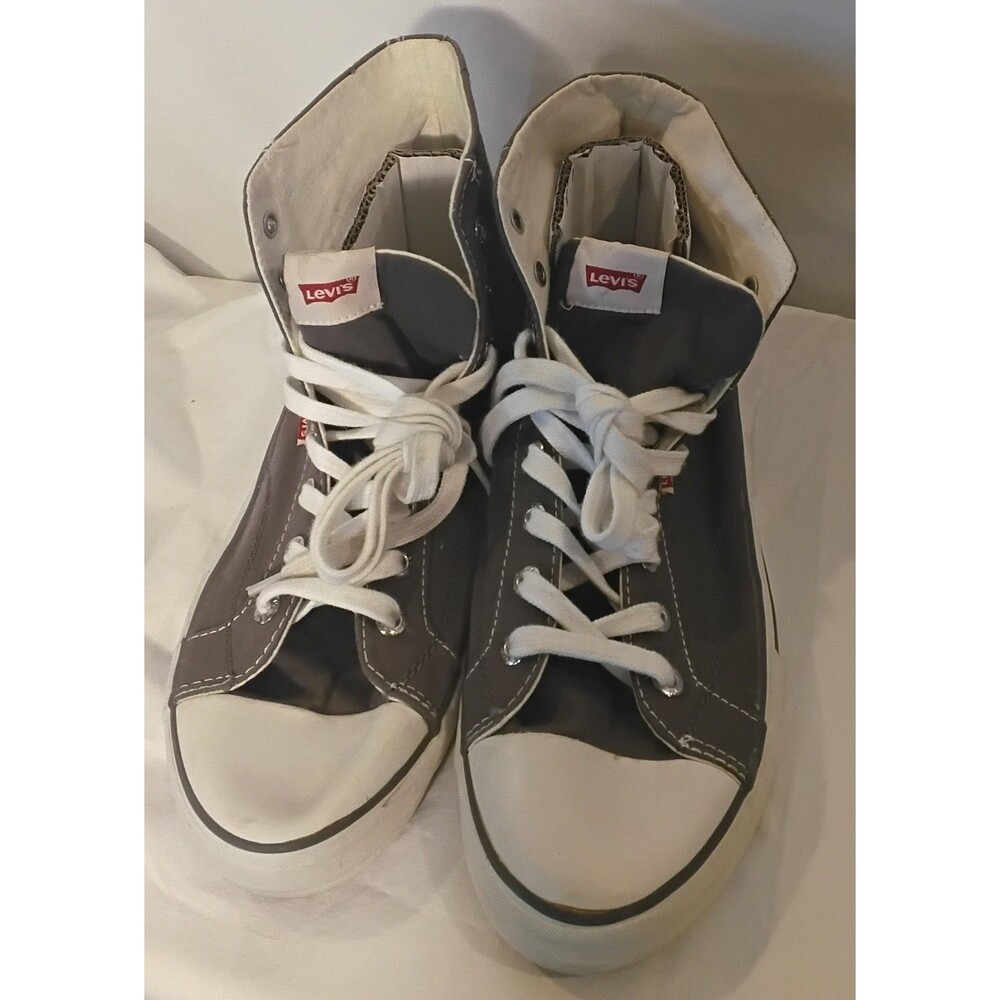 Levi's Mens Canvas Hightop Casual Sneaker Shoe Gray Denim Color 13 Excellent!
